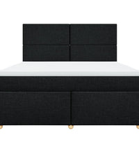 Boxspringbett mit Matratze Schwarz 180x200 cm Stoff