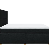 Boxspringbett mit Matratze Schwarz 180x200 cm Stoff