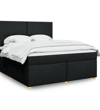 Boxspringbett mit Matratze Schwarz 180x200 cm Stoff