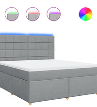 Boxspringbett mit Matratze Hellgrau 180x200 cm Stoff