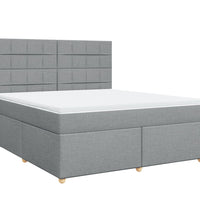 Boxspringbett mit Matratze Hellgrau 180x200 cm Stoff