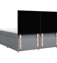 Boxspringbett mit Matratze Hellgrau 180x200 cm Stoff
