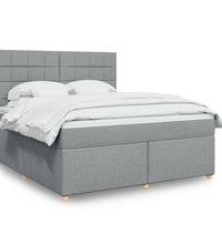 Boxspringbett mit Matratze Hellgrau 180x200 cm Stoff