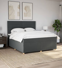 Boxspringbett mit Matratze Dunkelgrau 180x200 cm Stoff