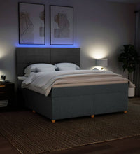 Boxspringbett mit Matratze Dunkelgrau 180x200 cm Stoff