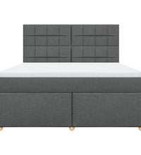Boxspringbett mit Matratze Dunkelgrau 180x200 cm Stoff
