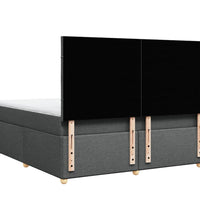 Boxspringbett mit Matratze Dunkelgrau 180x200 cm Stoff