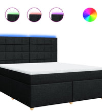 Boxspringbett mit Matratze Schwarz 180x200 cm Stoff