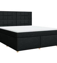 Boxspringbett mit Matratze Schwarz 180x200 cm Stoff