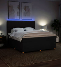 Boxspringbett mit Matratze Schwarz 180x200 cm Stoff