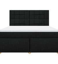 Boxspringbett mit Matratze Schwarz 180x200 cm Stoff