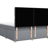Boxspringbett mit Matratze Hellgrau 180x200 cm Stoff