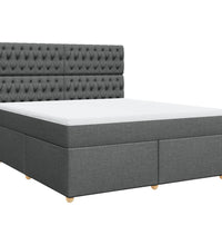 Boxspringbett mit Matratze Dunkelgrau 180x200 cm Stoff