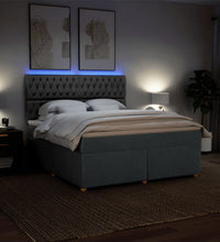 Boxspringbett mit Matratze Dunkelgrau 180x200 cm Stoff
