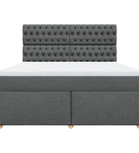 Boxspringbett mit Matratze Dunkelgrau 180x200 cm Stoff