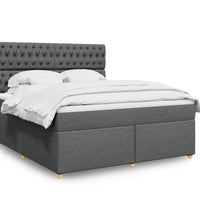 Boxspringbett mit Matratze Dunkelgrau 180x200 cm Stoff