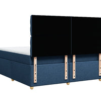 Boxspringbett mit Matratze Blau 180x200 cm Stoff