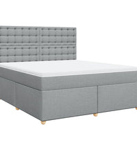 Boxspringbett mit Matratze Hellgrau 180x200 cm Stoff