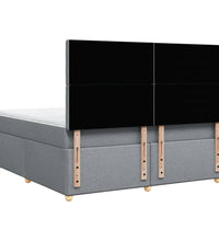 Boxspringbett mit Matratze Hellgrau 180x200 cm Stoff