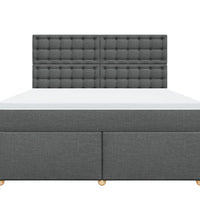 Boxspringbett mit Matratze Dunkelgrau 180x200 cm Stoff