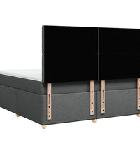 Boxspringbett mit Matratze Dunkelgrau 180x200 cm Stoff