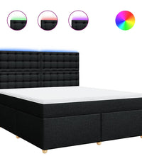 Boxspringbett mit Matratze Schwarz 180x200 cm Stoff
