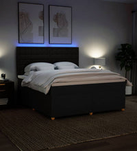 Boxspringbett mit Matratze Schwarz 180x200 cm Stoff