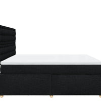 Boxspringbett mit Matratze Schwarz 180x200 cm Stoff