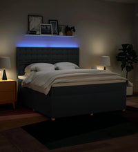 Boxspringbett mit Matratze Blau 180x200 cm Stoff