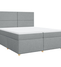 Boxspringbett mit Matratze Hellgrau 200x200 cm Stoff
