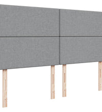 Boxspringbett mit Matratze Hellgrau 200x200 cm Stoff
