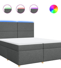 Boxspringbett mit Matratze Dunkelgrau 200x200 cm Stoff