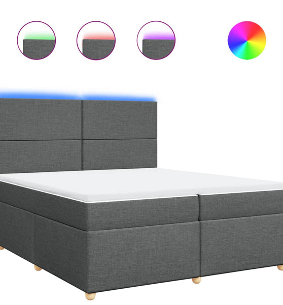 Boxspringbett mit Matratze Dunkelgrau 200x200 cm Stoff