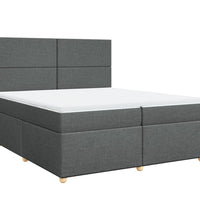 Boxspringbett mit Matratze Dunkelgrau 200x200 cm Stoff