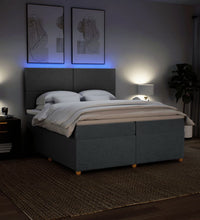 Boxspringbett mit Matratze Dunkelgrau 200x200 cm Stoff