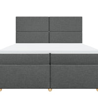 Boxspringbett mit Matratze Dunkelgrau 200x200 cm Stoff