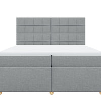 Boxspringbett mit Matratze Hellgrau 200x200 cm Stoff