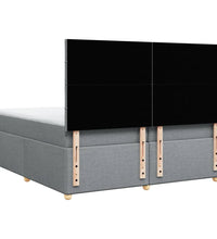 Boxspringbett mit Matratze Hellgrau 200x200 cm Stoff