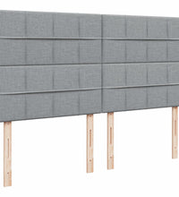 Boxspringbett mit Matratze Hellgrau 200x200 cm Stoff