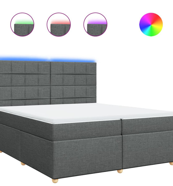 Boxspringbett mit Matratze Dunkelgrau 200x200 cm Stoff
