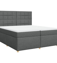 Boxspringbett mit Matratze Dunkelgrau 200x200 cm Stoff