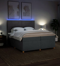 Boxspringbett mit Matratze Dunkelgrau 200x200 cm Stoff