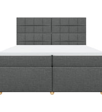 Boxspringbett mit Matratze Dunkelgrau 200x200 cm Stoff