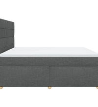 Boxspringbett mit Matratze Dunkelgrau 200x200 cm Stoff