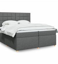 Boxspringbett mit Matratze Dunkelgrau 200x200 cm Stoff