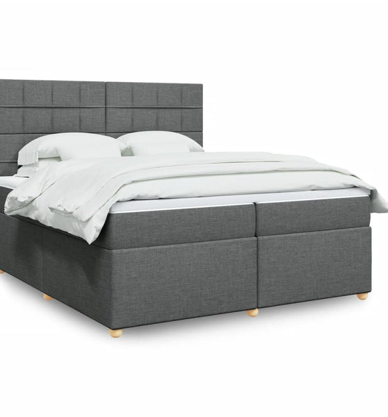 Boxspringbett mit Matratze Dunkelgrau 200x200 cm Stoff