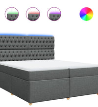 Boxspringbett mit Matratze Dunkelgrau 200x200 cm Stoff