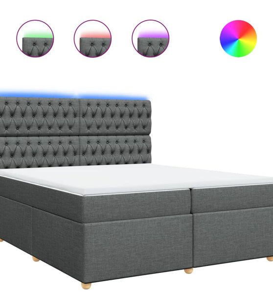 Boxspringbett mit Matratze Dunkelgrau 200x200 cm Stoff