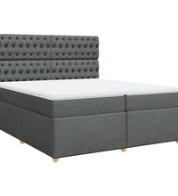 Boxspringbett mit Matratze Dunkelgrau 200x200 cm Stoff