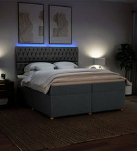 Boxspringbett mit Matratze Dunkelgrau 200x200 cm Stoff